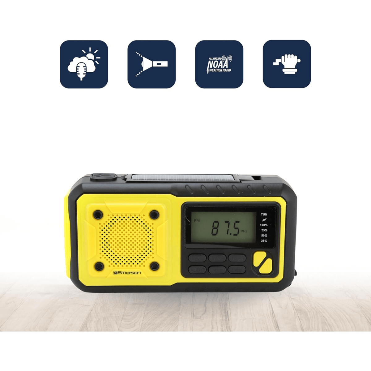 Emerson ER-7051 Emergency NOAA Radio – Solar, Crank & Power Bank