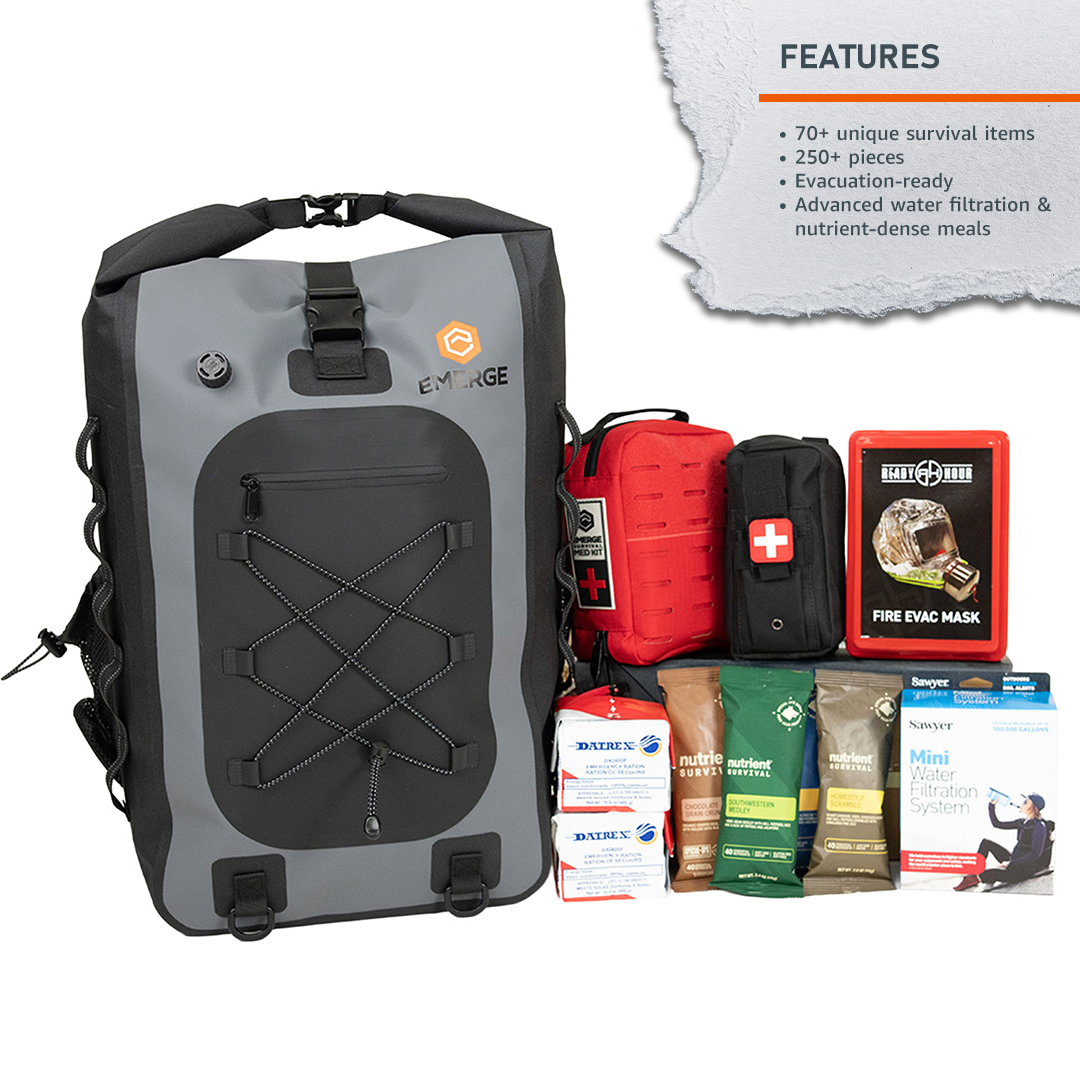Emerge Survival Evacuation Bag – 1 or 2 Person Emergency Kit