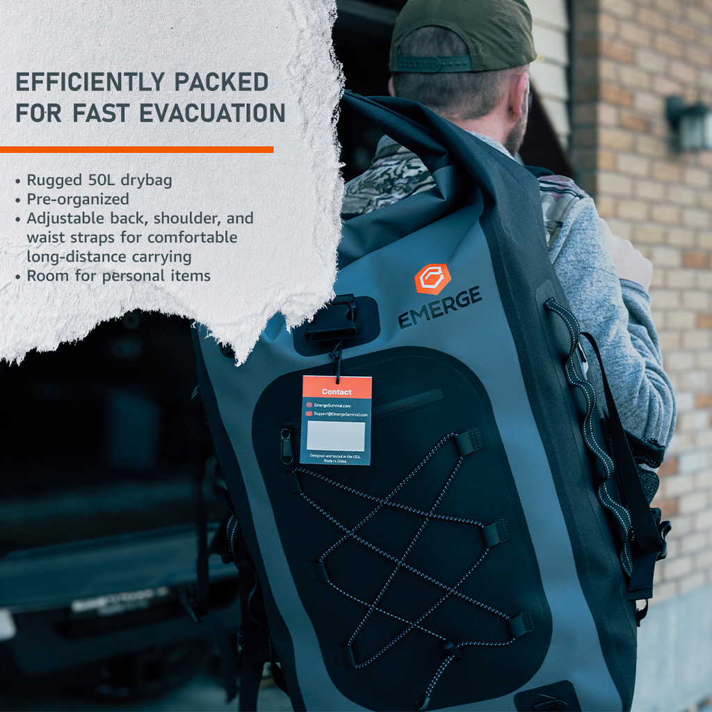 Emerge Survival Evacuation Bag – 1 or 2 Person Emergency Kit