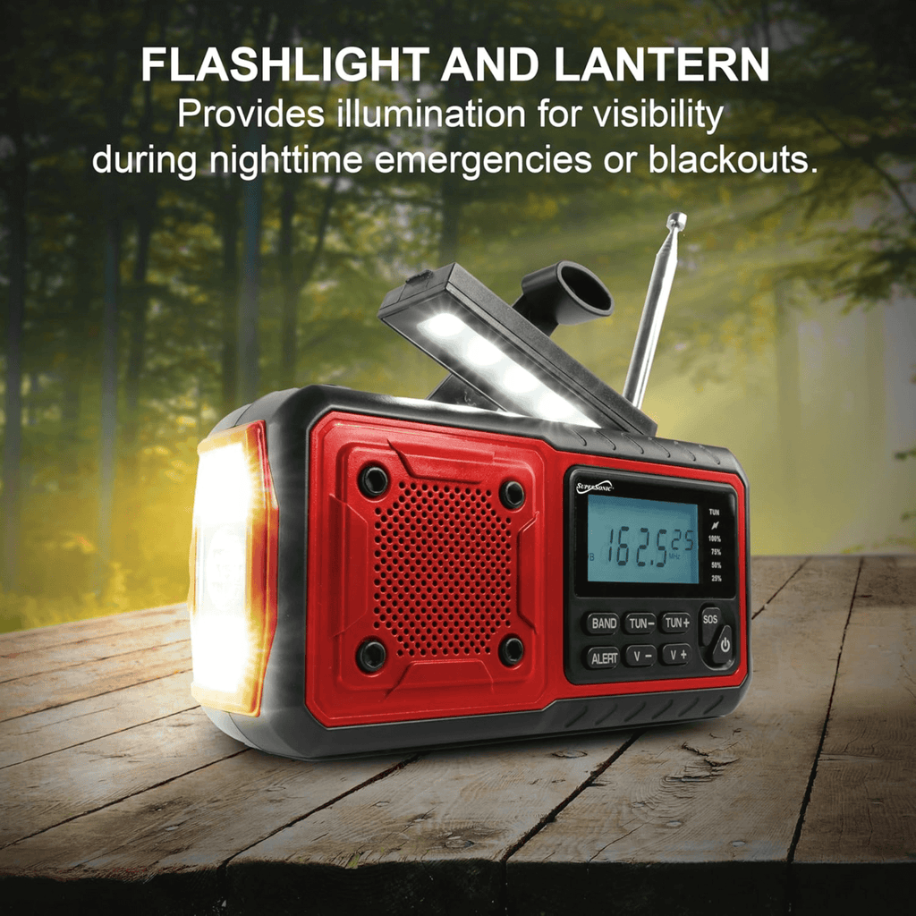 Supersonic Guardian Emergency NOAA Radio – Solar, Crank & USB-C
