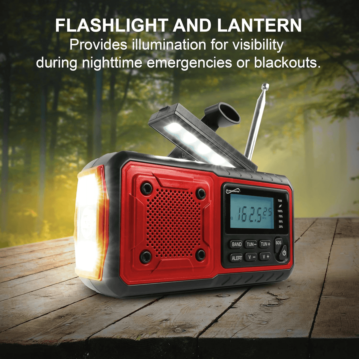 Supersonic Guardian Emergency NOAA Radio – Solar, Crank & USB-C