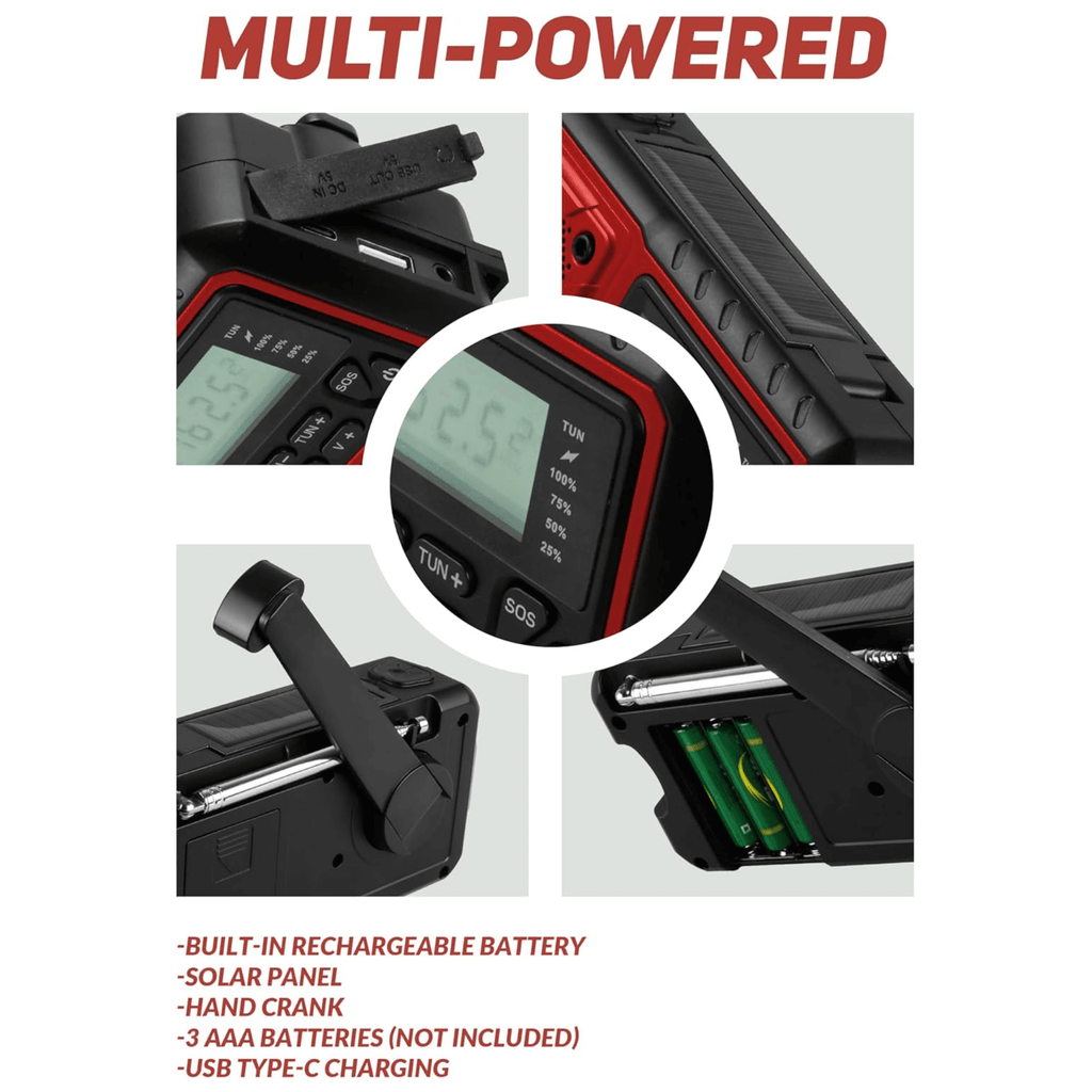 Supersonic Guardian Emergency NOAA Radio – Solar, Crank & USB-C
